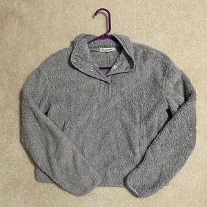 Wallflower gray sherpa sweatshirt M medium women’s ladies grey crop cropped